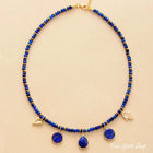 Handmade Blue Lapis Gold Bead Choker Necklace
