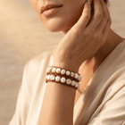 Natural White Shell Beads Brown Leather Wrap Bracelet