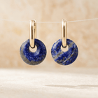 Natural Lapis Lazuli Gold Hoop Earrings