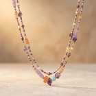 Amethyst Purple Gold Beaded Layered Necklace