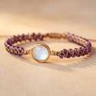 Amethyst Purple Gold Opal Beaded Bracelet