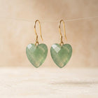 Boho Green Aventurine Heart Earrings