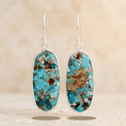 Turquoise Copper Vein Oval Drop Earrings