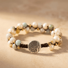 Natural Pearl Amazonite Silver Tree Bracelet