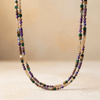 Purple Jasper Mixed Gemstone Beaded Necklace