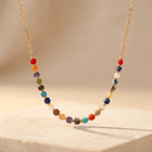 Colorful Gemstone Gold Chain Necklace