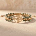 Natural African Turquoise Gold Tree Of Life Bracelet