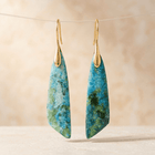 Green Blue Turquoise Jasper Drop Earrings