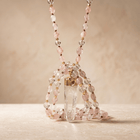 Rose Quartz Clear Quartz Gold Pendant Necklace