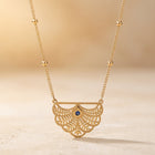 Elegant Rose Flower Gold Pendant Necklace