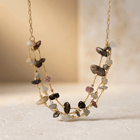 Tourmaline Multi Layer Gold Chain Necklace