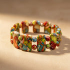 Multicolor Natural Stone Rectangular Bar Bracelet