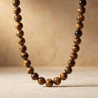 Natural Tiger Eye Round Bead Necklace