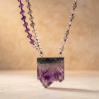 Natural Amethyst Druzy Stone Pendant Necklace