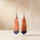 Terracotta Blue Jasper Stone Dangle Earrings