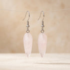 Rose Quartz Silver Teardrop Earrings