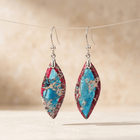 Imperial Jasper Teardrop Silver Drop Earrings