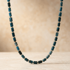 Natural Blue Apatite Tube Bead Necklace