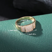 Roségouden ring met zirkonia pavé balk