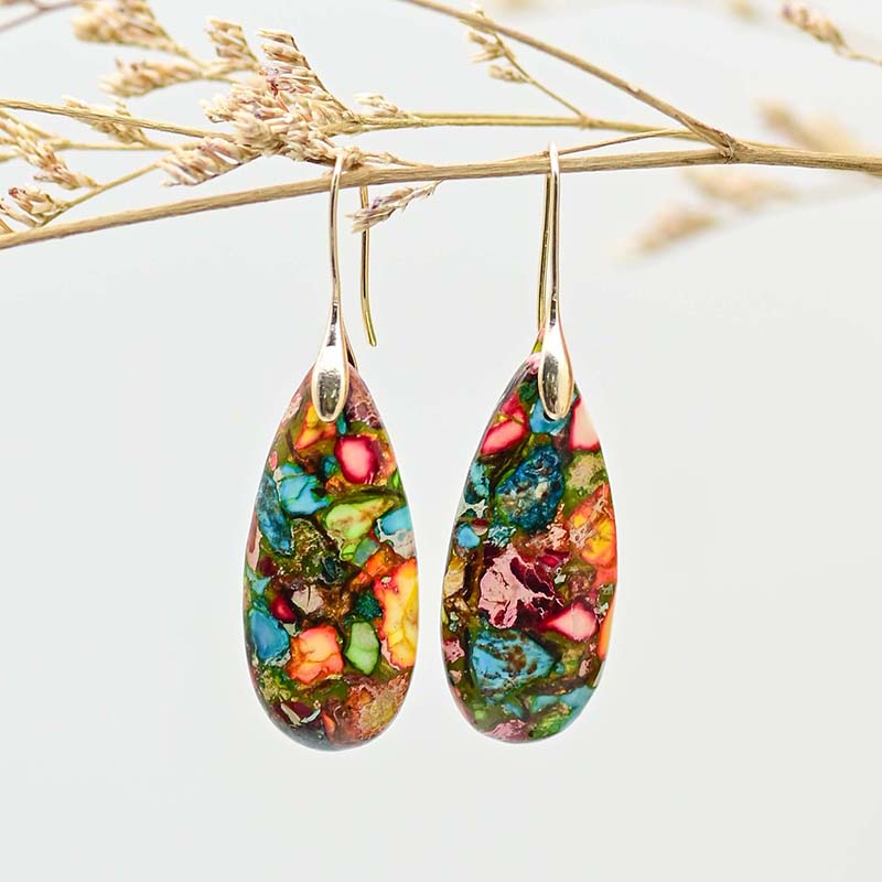 Decisive Jasper Earrings Gold-colored