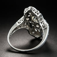 Zilveren vintage ring met heldere zirkonia