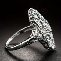 Zilveren vintage ring met heldere zirkonia