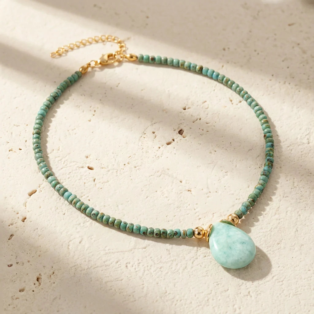 Amazonite Drop Necklace