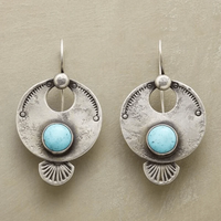 Zilveren oorbellen met turquoise edelsteen