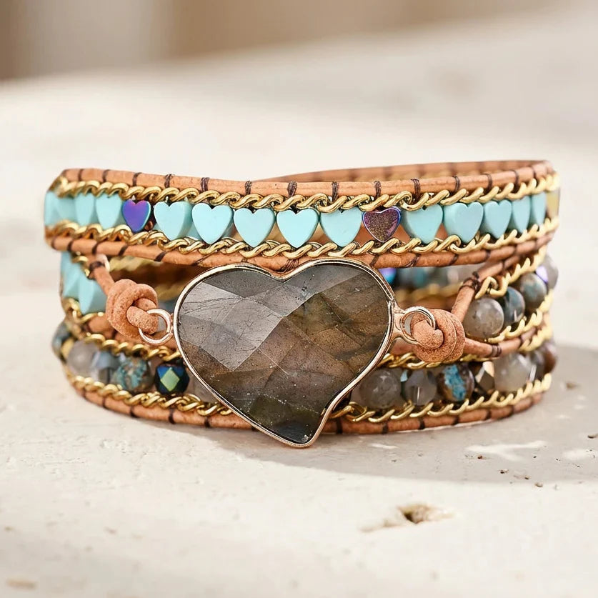 Labradorite Heart of Protection Bracelet