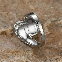 Zilveren ring met witte opaal en zirkonia