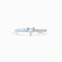 Zilveren solitaire ring met hartvormige steen