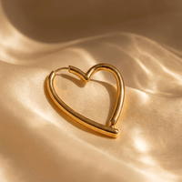 Gouden grote open hart oorbellen