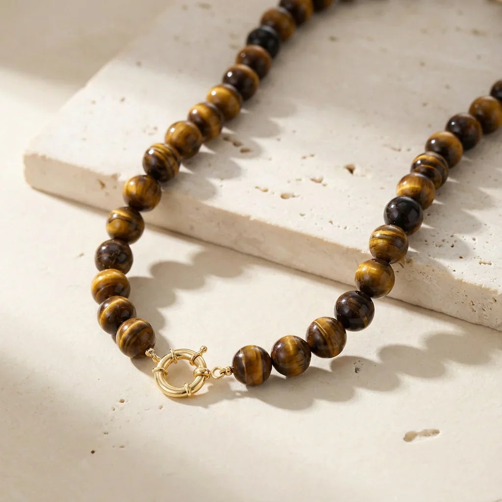Bold Tiger's Eye Necklace & Earrings (set or separate)