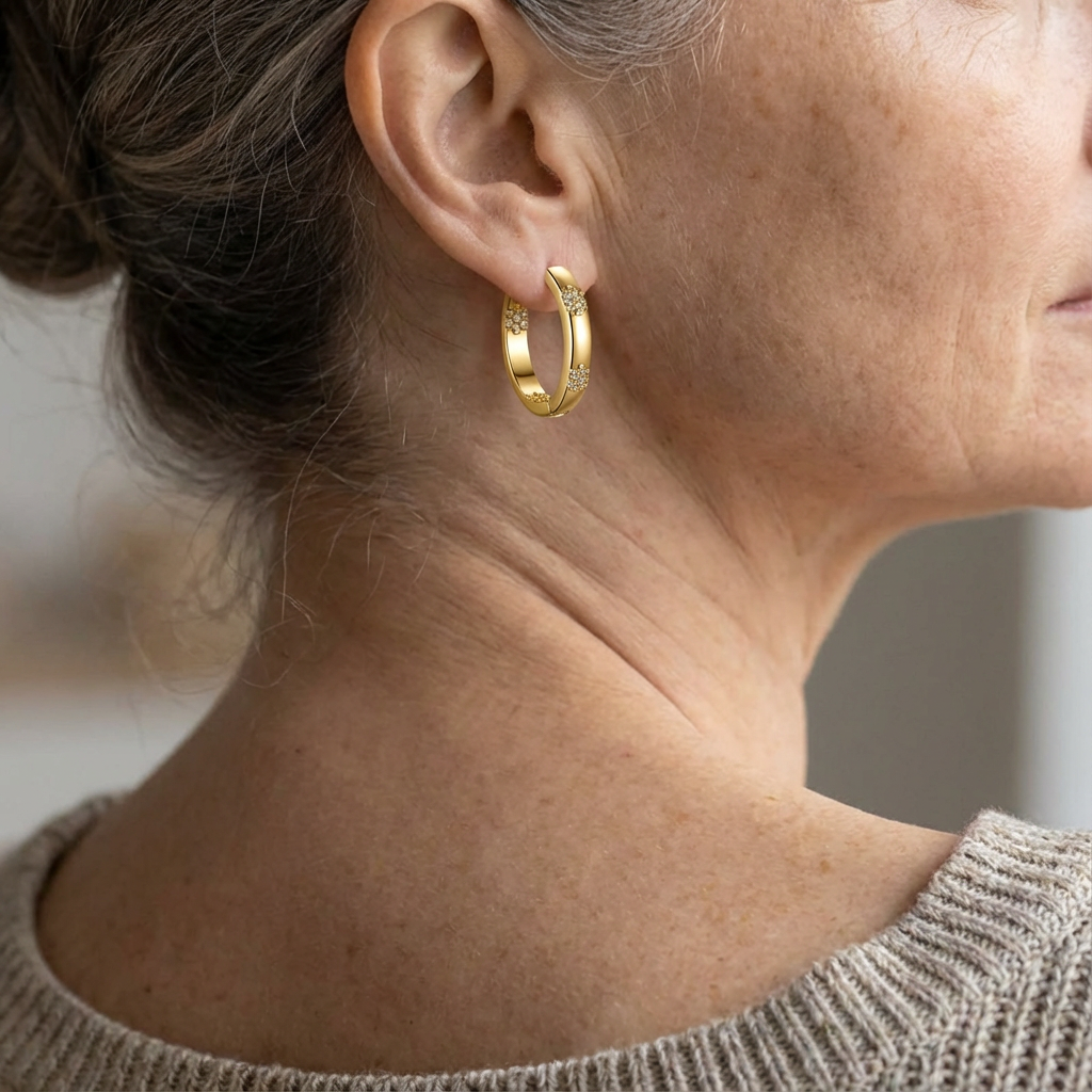 Gouden oorbellen met kristallen accenten