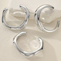 Zilveren chunky golvende bangle-armbandenset