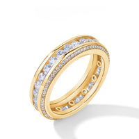 Gouden eternity ring met dubbele zirconia rij