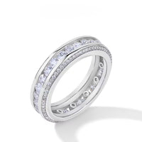 Gouden eternity ring met dubbele zirconia rij