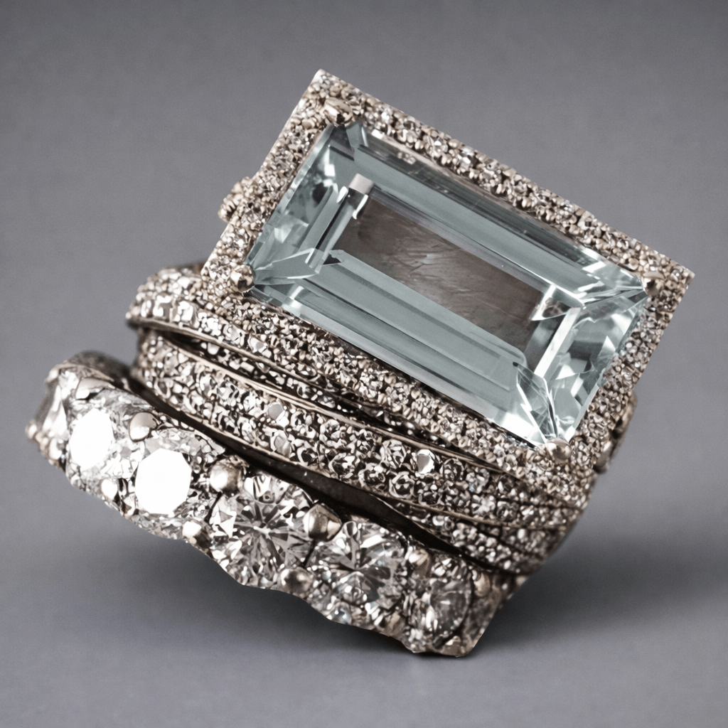 Gouden gesmede ring met blauwe kristalaccenten