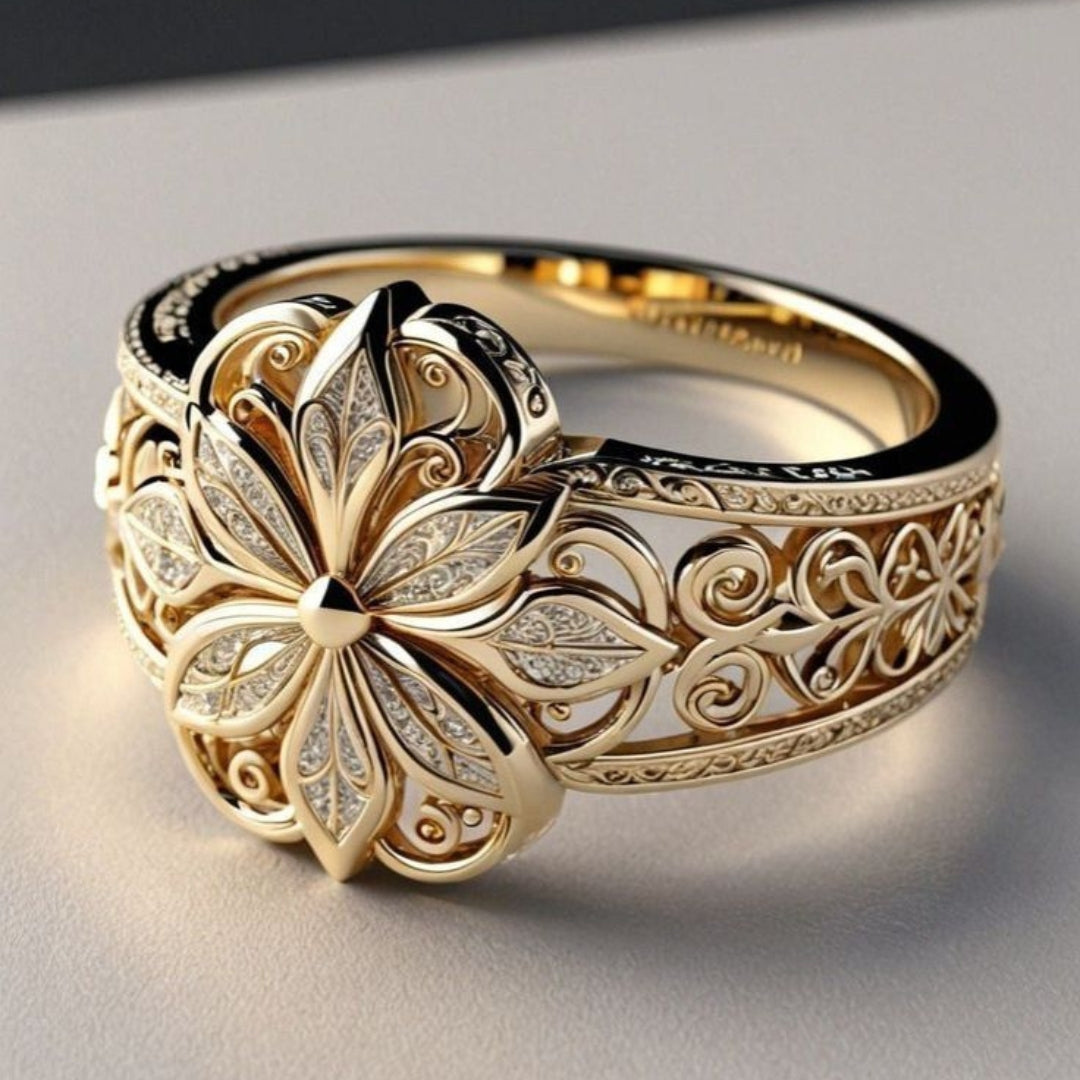 Gouden infinity ring met zirkonia