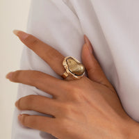 Gouden ringenset met barokparels