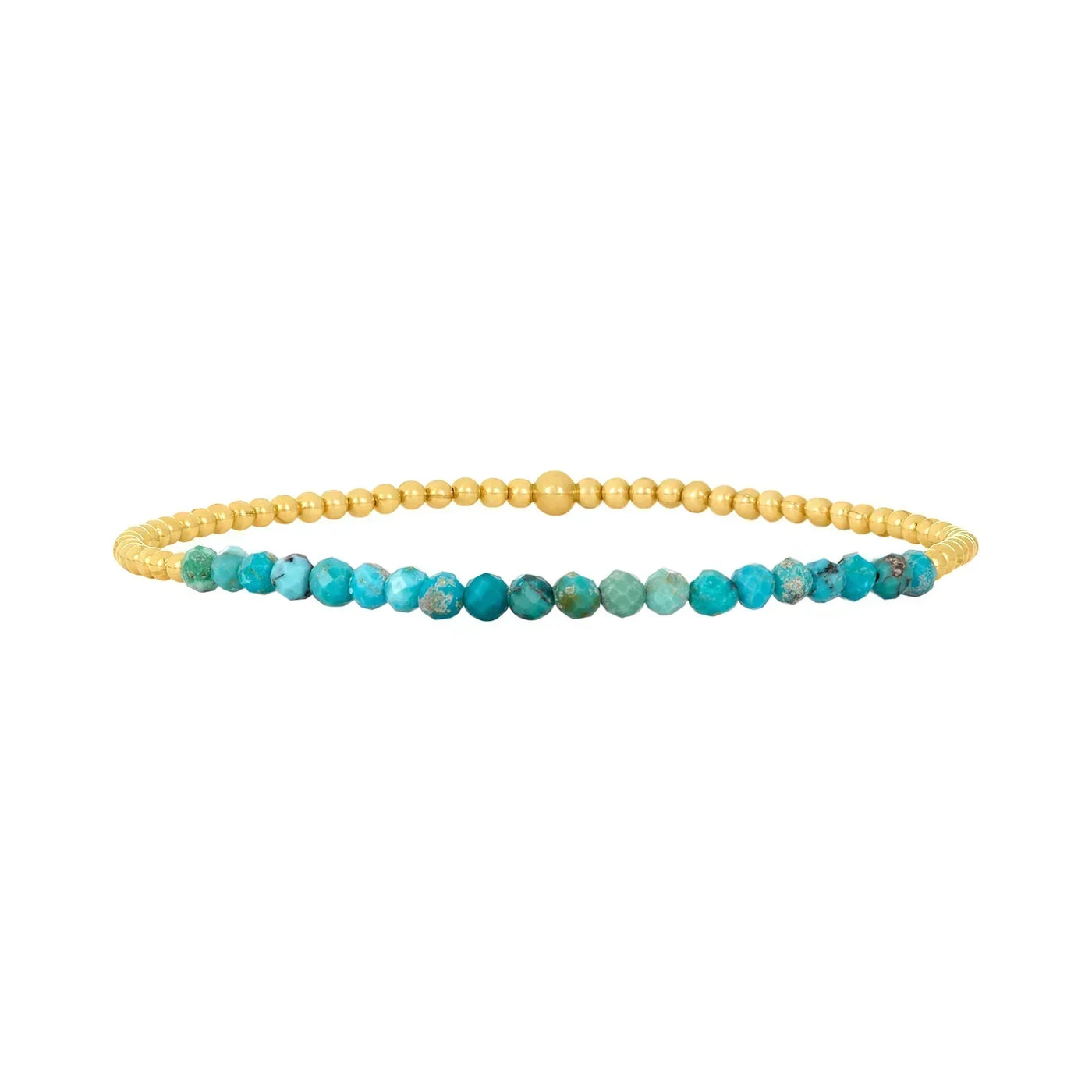 Set van turquoise en gouden kralenarmbanden