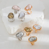 Gouden ringenset met barokparels