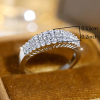 Zilveren ring met meerdere rijen zirkonia