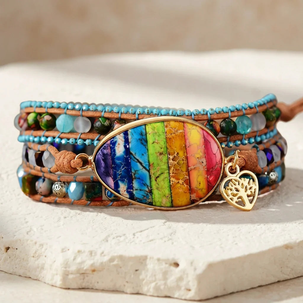 Positive Chakra Tree of Life Bracelet