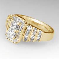 Zilveren ringenset met princess-geslepen zirkonia