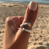 Zilveren verstelbare gevlochten ring