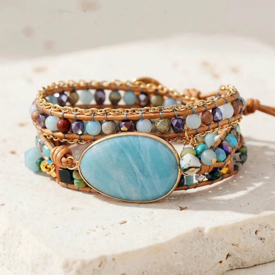 Vegan Amazonite Charm Bracelet