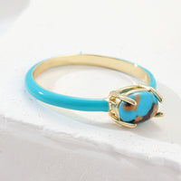 Gouden vintage oorbellen met turquoise stenen