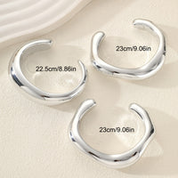 Zilveren chunky golvende bangle-armbandenset