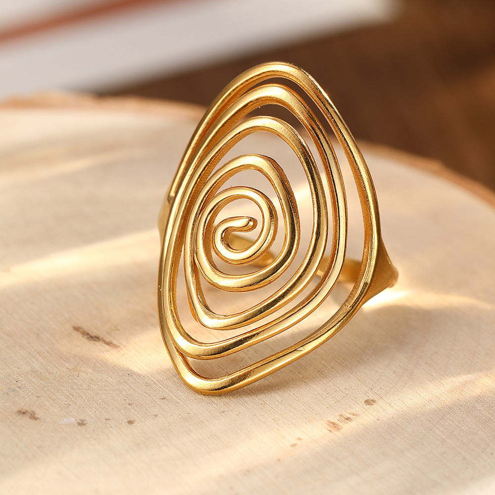 Gouden gedraaide spiraalring